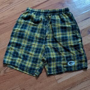 Green Bay Packers Plaid Flannel Pajama Shorts